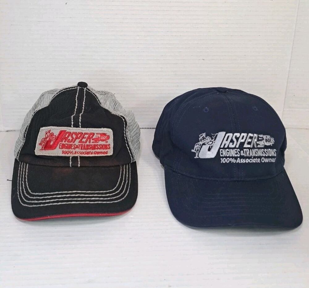 Lot (2) Jasper Engines & Transmissions Hats Adjustable & Fitted L/XL Embroidered